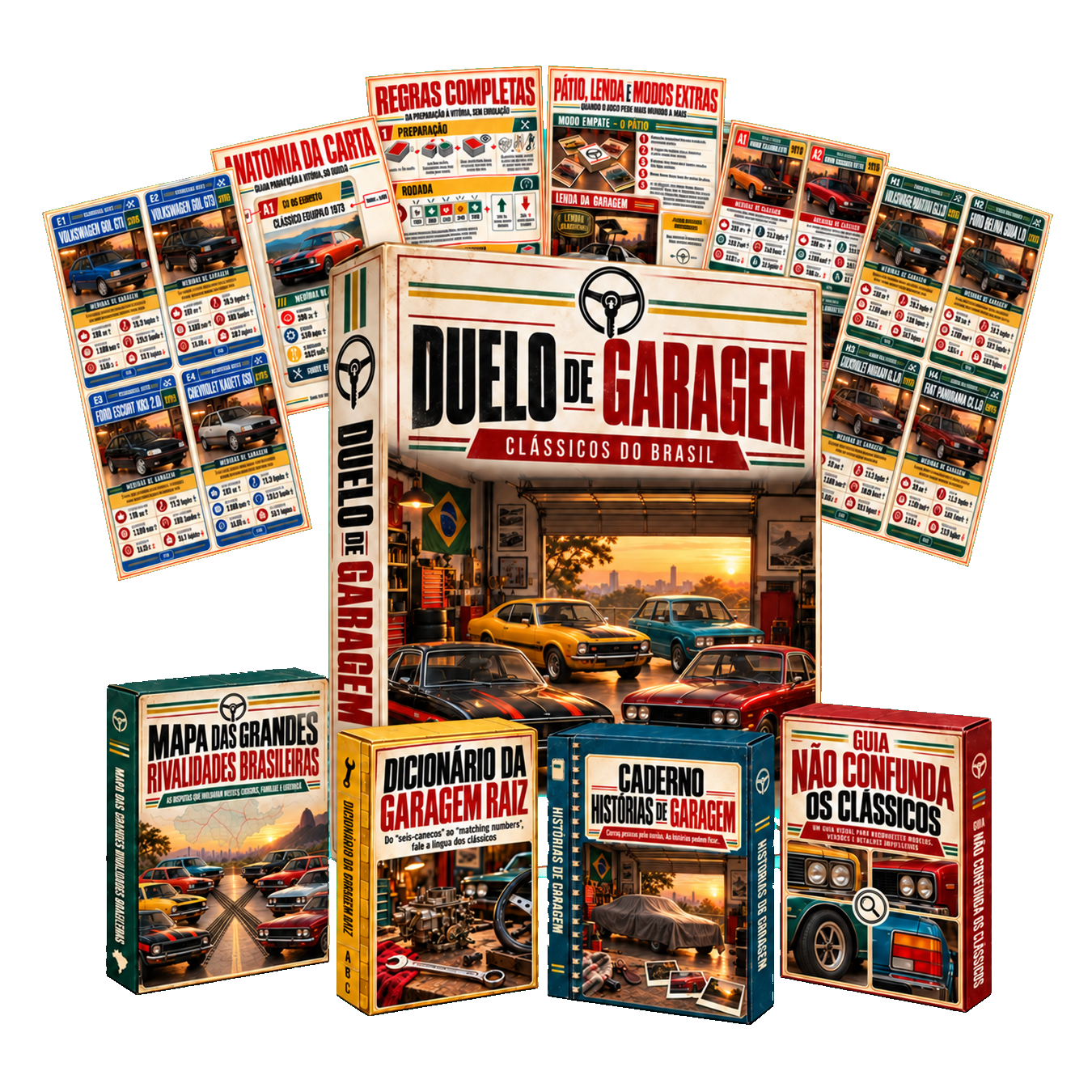 Oferta completa Duelo de Garagem com produto principal, seis páginas demonstrativas e quatro bônus